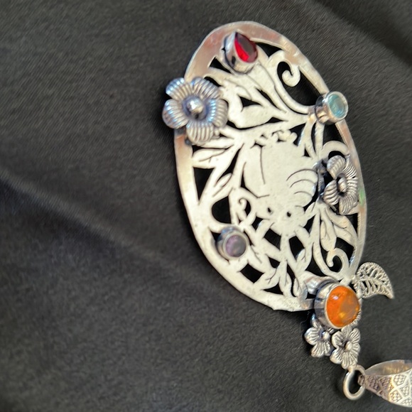 Amber Quartz 925 Silver Antique Pendant 4โ, Gemstones Jewelry, silver necklace. - Picture 8 of 11
